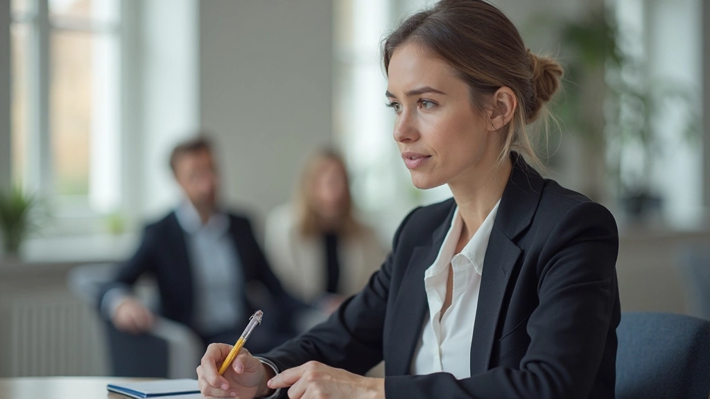 Active listening in negotiation context with attentive professional taking notes